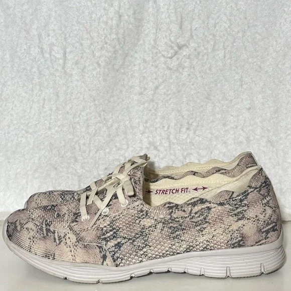 Skechers Women's Seager Snake Print Knit Washable Casual Comfort Shoes Size 10 - Picture 2 of 11